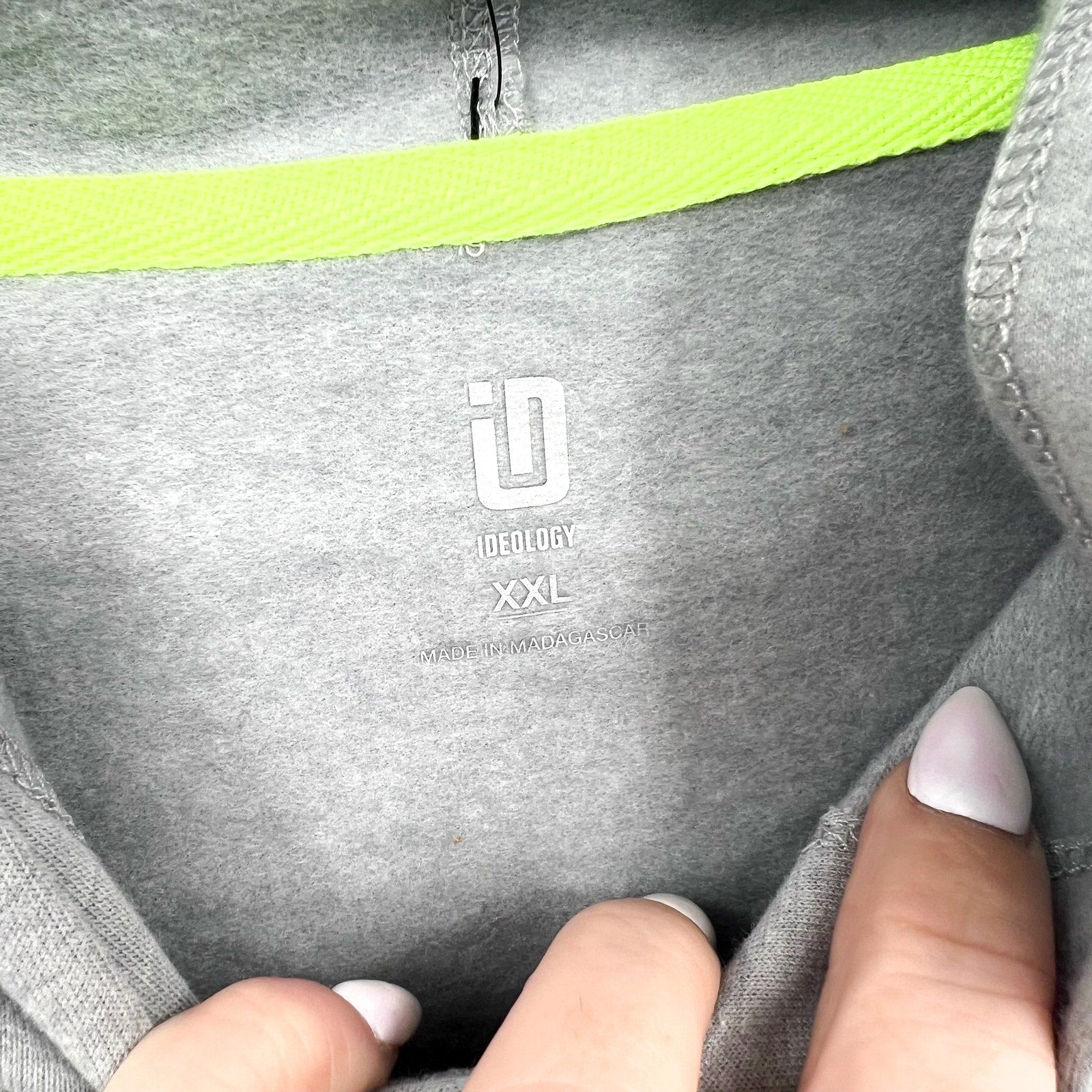 IDEOLOGY Women's Fleece Hoodie XXL Grey Zinc Heather Sweatshirt NWT