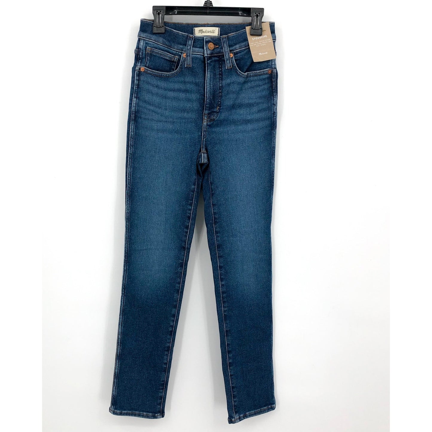 MADEWELL Women's Stovepipe Jeans Size 24 Blue Auraria Slim Straight Ankle NWT
