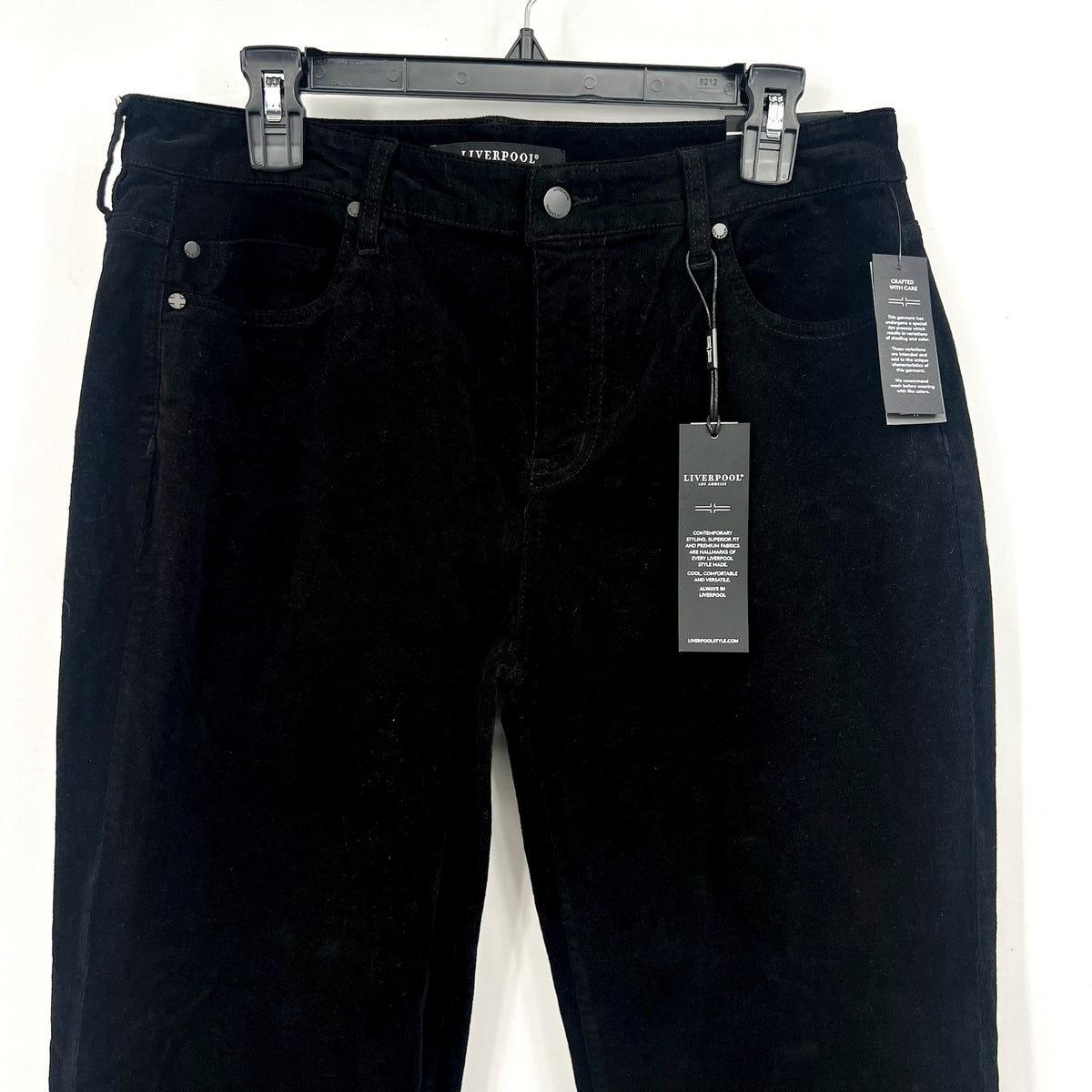 Liverpool Women's Marley Girlfriend Jeans SIZE 10 30 Black Corduroy Stretch NWT