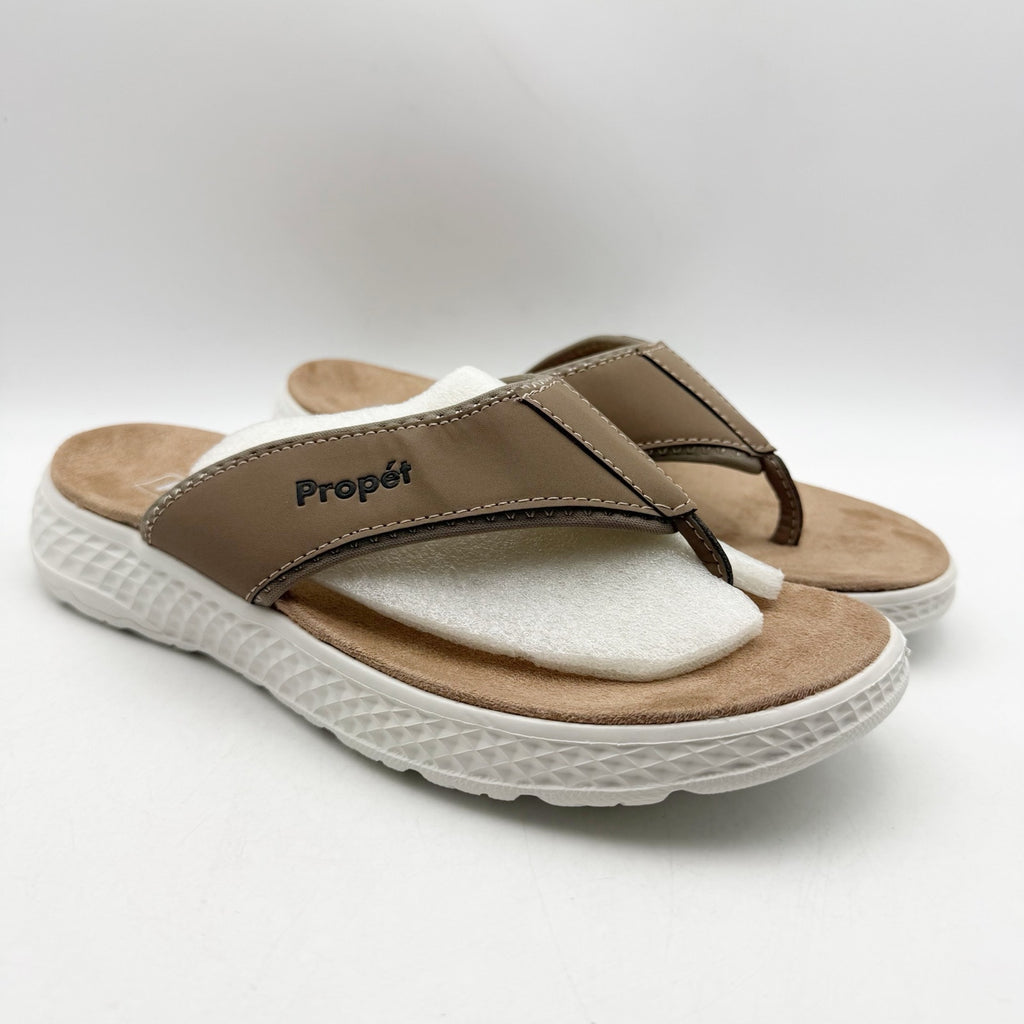 Propet Womens TravelActiv FT Flip Flop Sandals Size 9 Narrow Tan NWOB