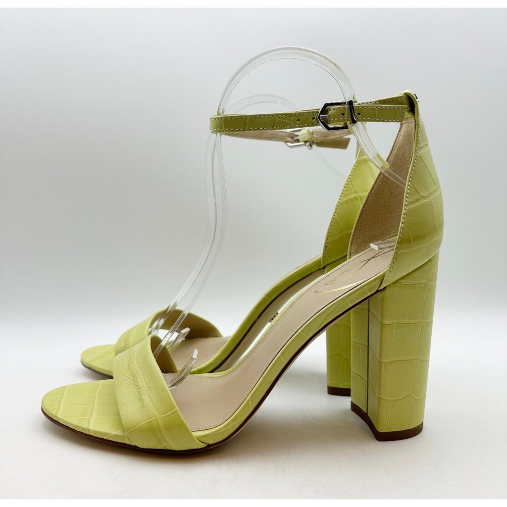 SAM EDELMAN Womens Yaro Dress Sandals Size 9.5M Kiwi Green Leather Heel NWOB