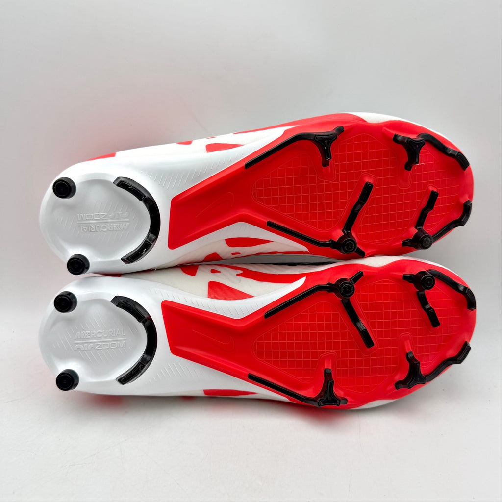 Nike Mens Zoom Vapor 15 Academy MG Soccer Cleats US 11.5 White Red DJ5631 NWOB