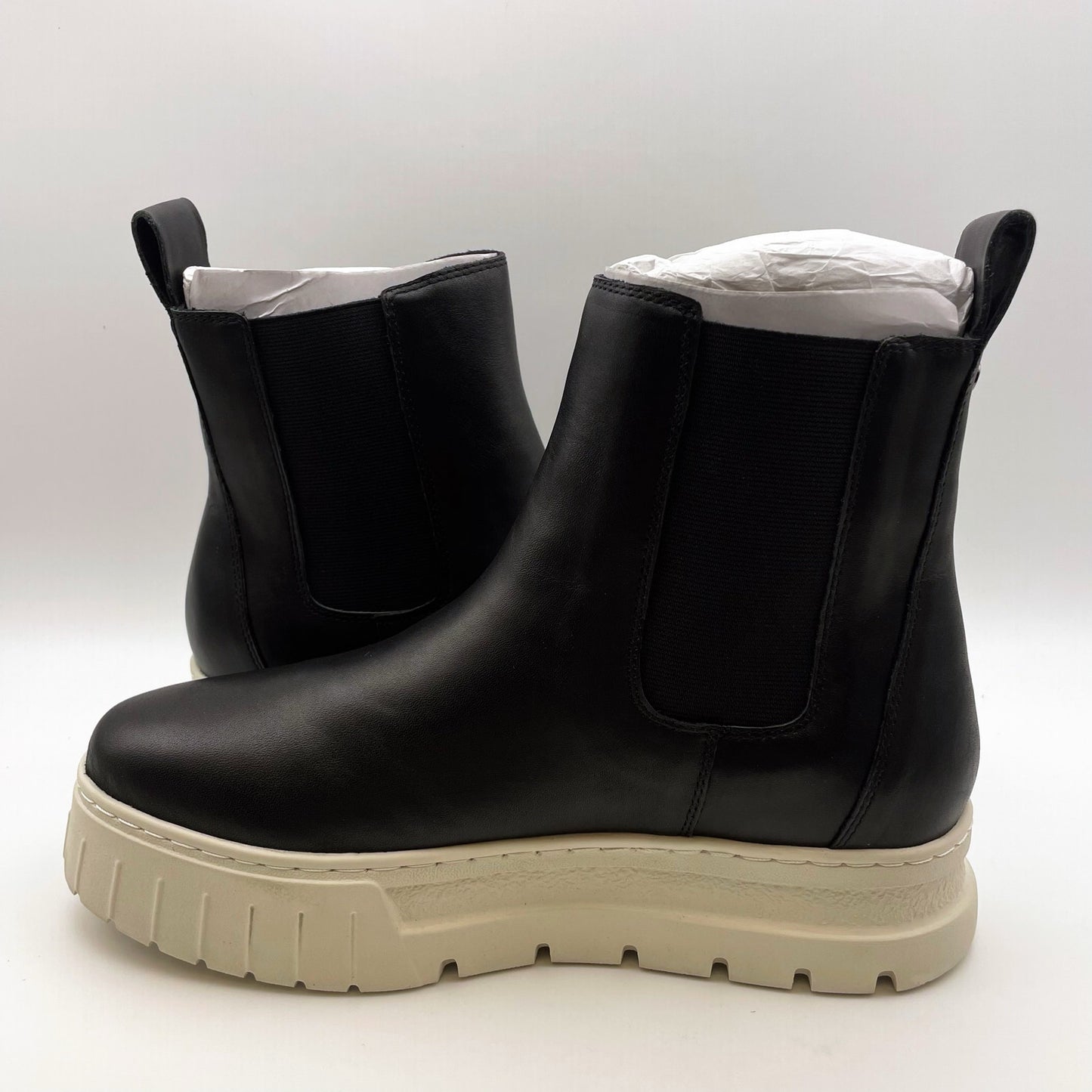 J/Slides Women's Riley Chelsea Boot Size 10 Black Leather Platform NIB