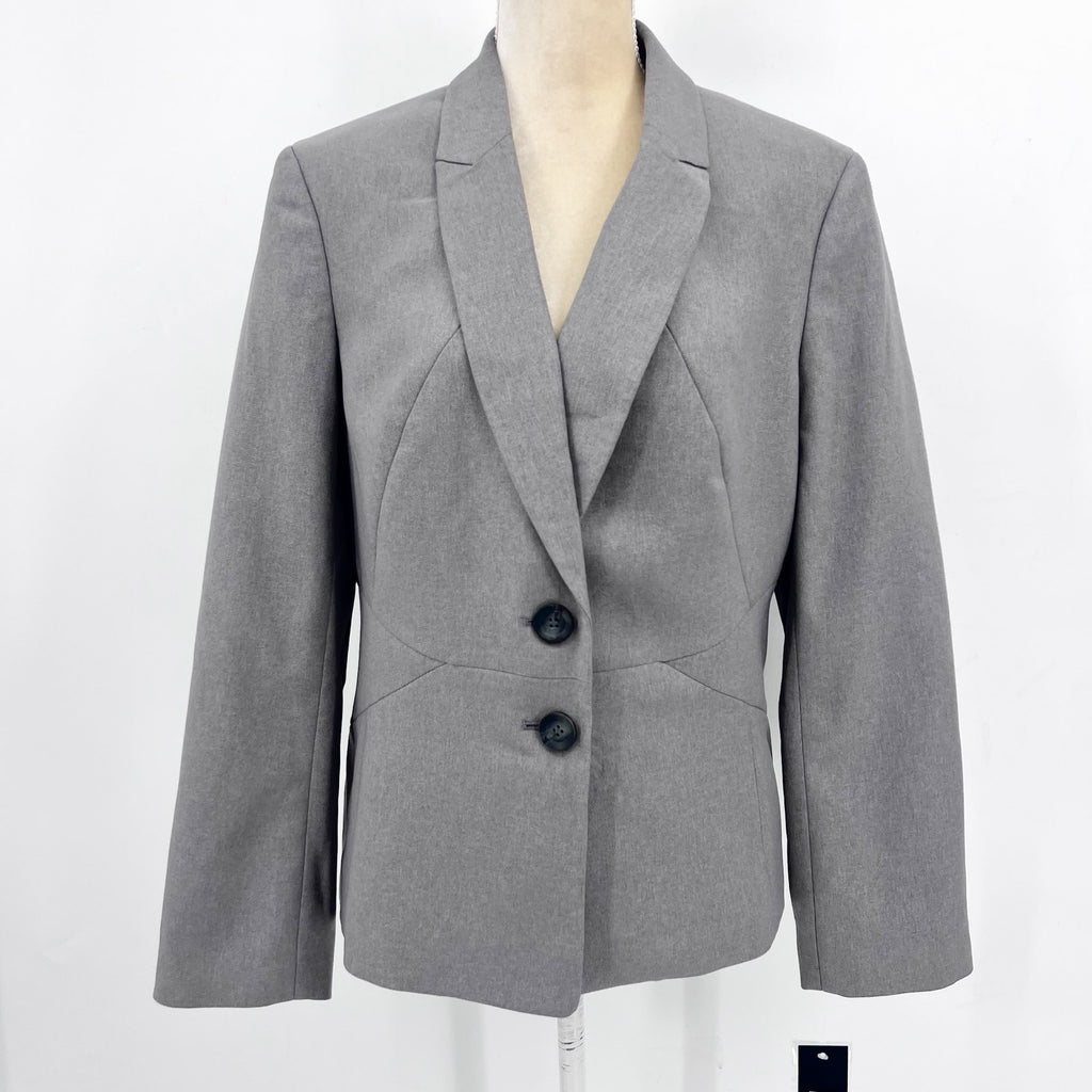 LE SUIT Women's Two Button Blazer Jacket Size 16 Gray Professional Business NWT