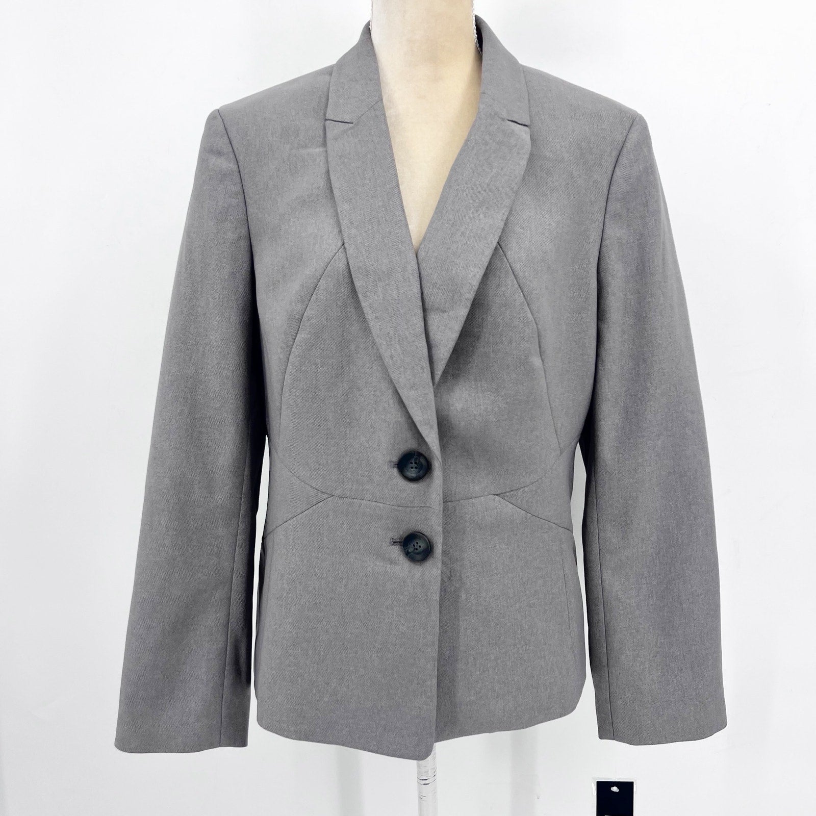 LE SUIT Women's Two Button Blazer Jacket Size 16 Gray Professional Business NWT