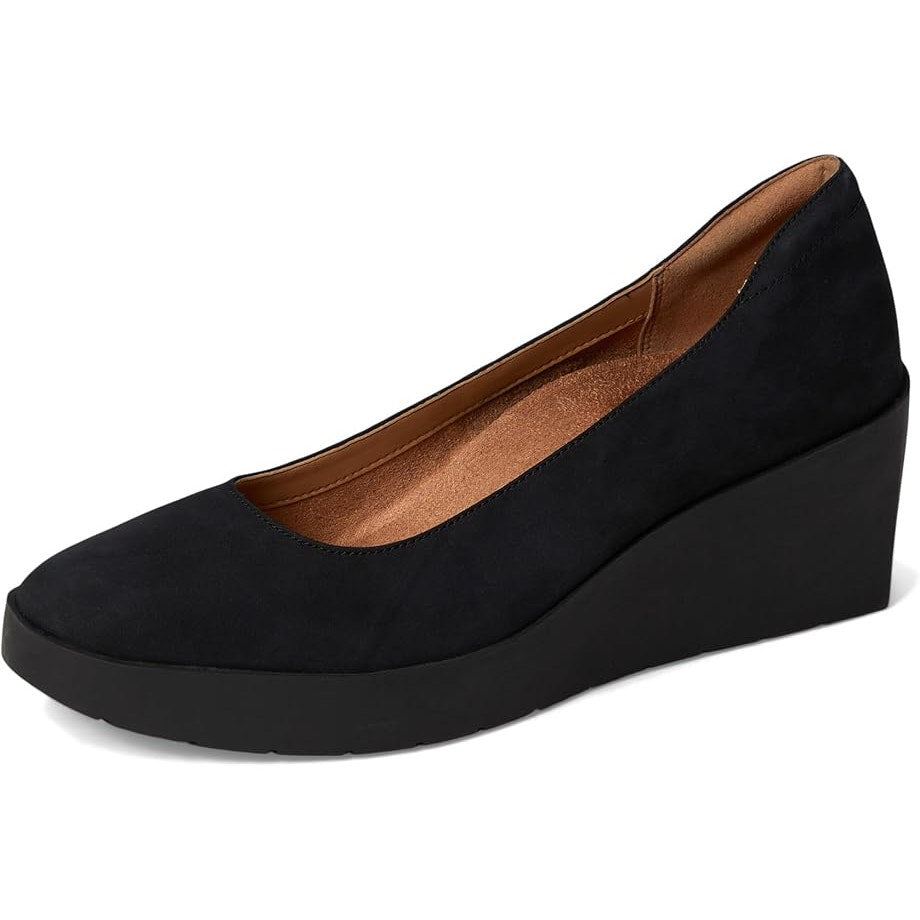 VIONIC Womens Sereno Wedge Heels US 10 M EU 41 Black Nubuck Leather NIB