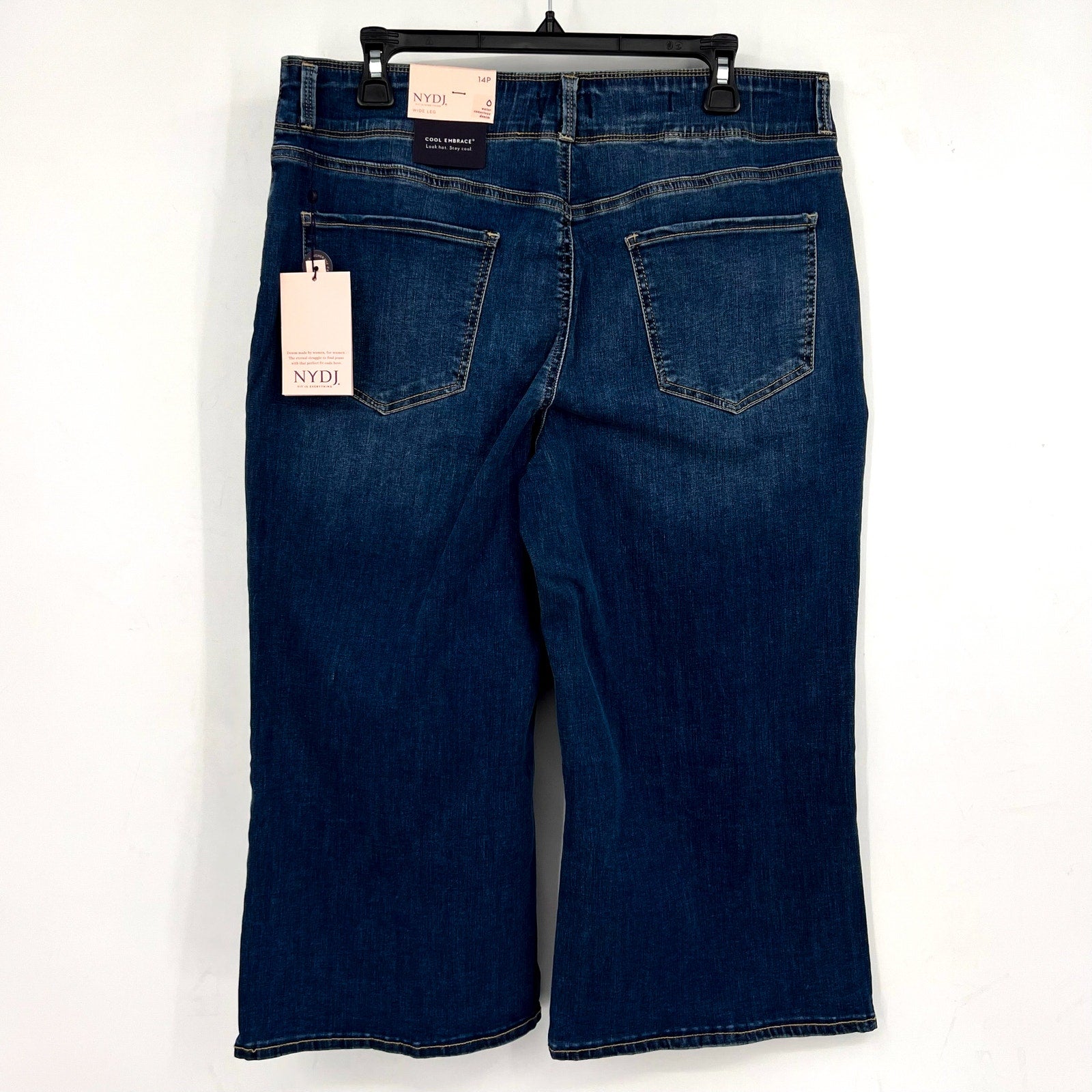 NYDJ Womens Major Wide Leg Capri Jeans 14 PETITE Serendipity Blue NWT