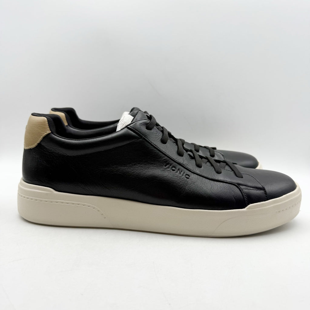 Vionic Mens Colbie Sneakers US 12 EU 45 Black Leather NWOB