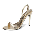 SCHUTZ Womens Aurora Sling Heeled Sandals Size 7.5 Platina Gold Stiletto NWOB
