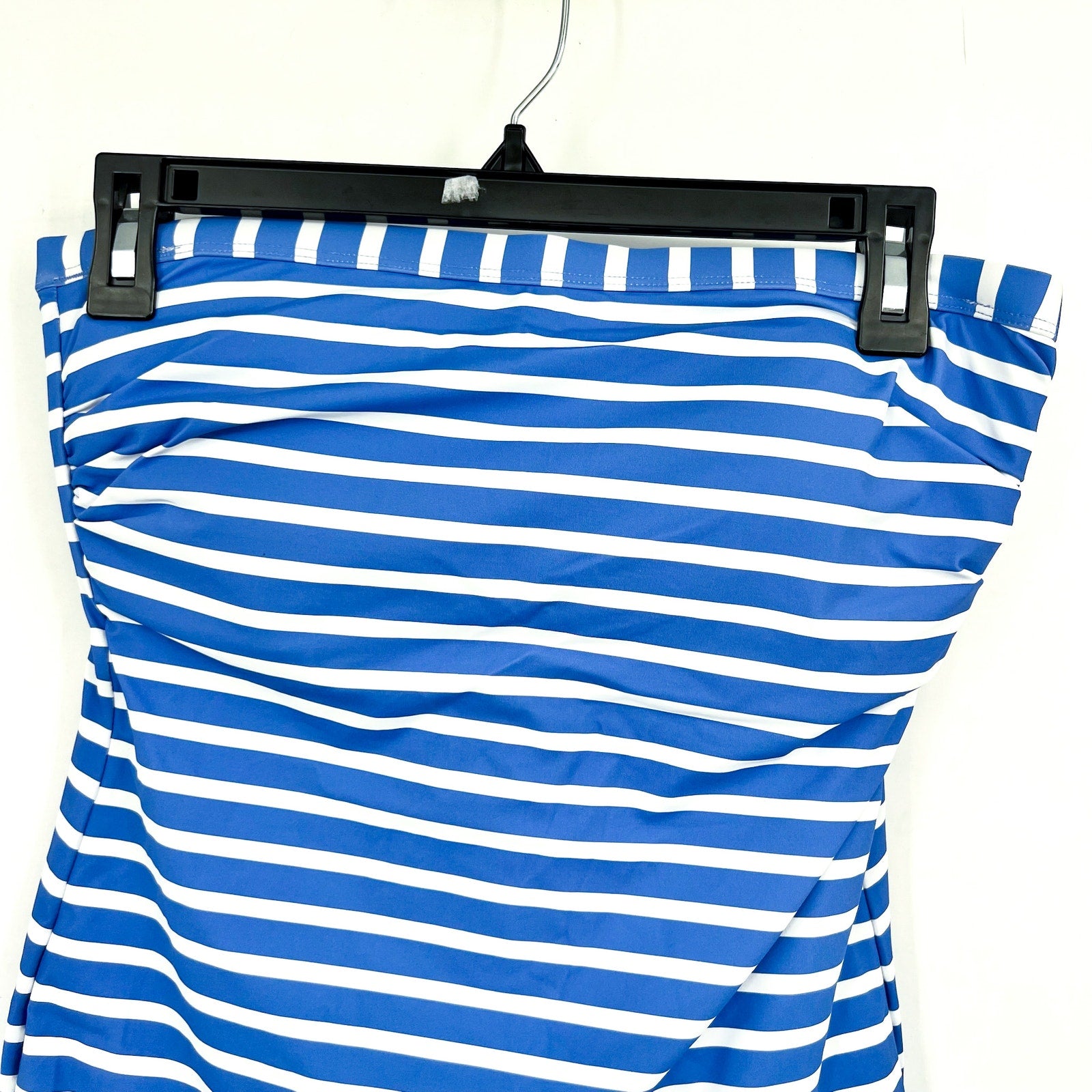 TOMMY BAHAMA Coastline Stripe Bandeau Tankini Top Medium Blue White NWT