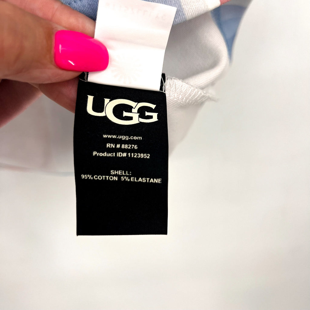UGG UNISEX Pride Logo Equality T-shirt XXS Blue Multi Stripe Short Sleeve NWT
