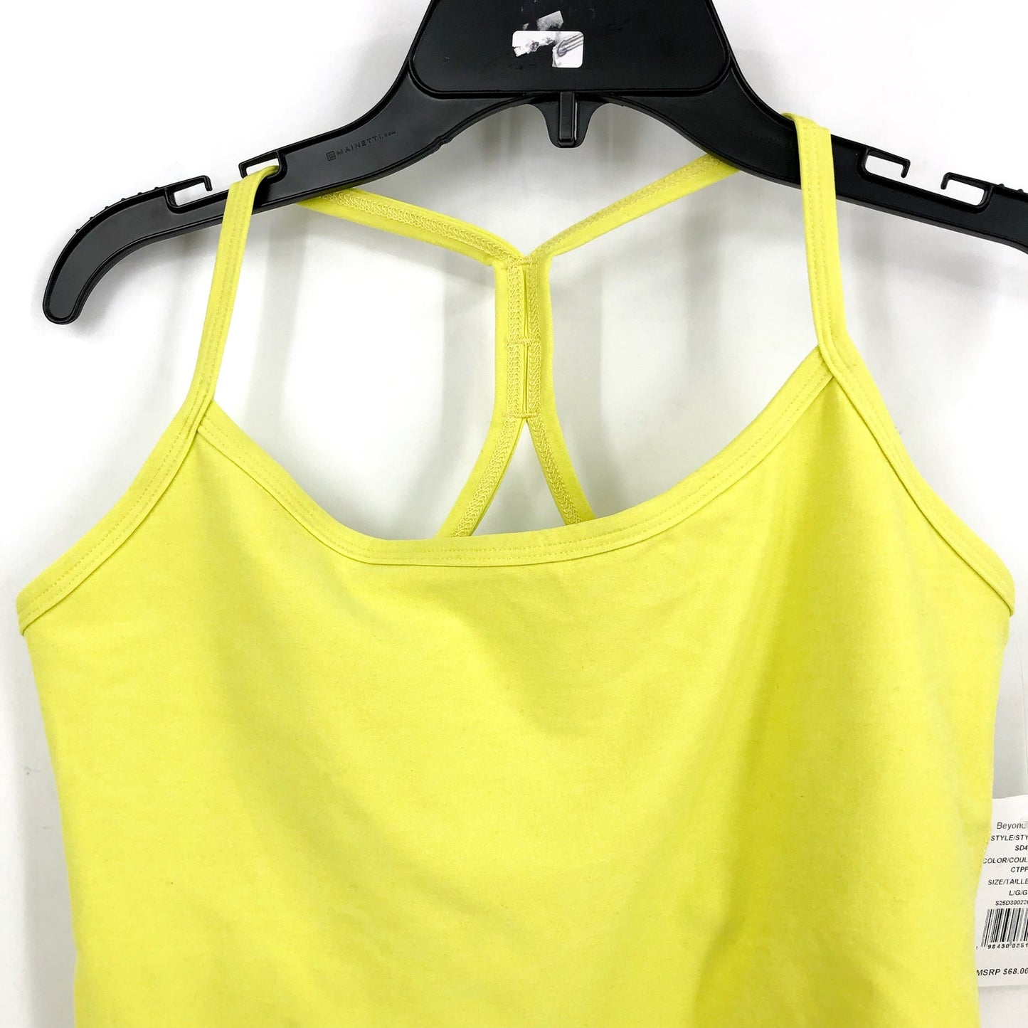 BEYOND YOGA Spacedye Slim Racerback Cropped Tank Large Neon Yellow NWT