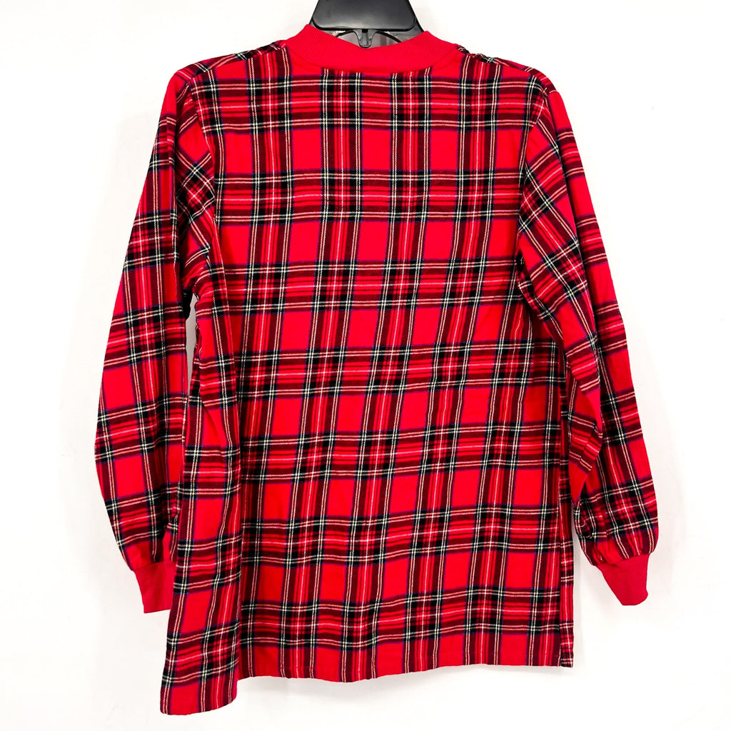 LANZ OF SALZBURG Women's Flannel Ski Pajama Set Small Red Tartan Plaid NWT