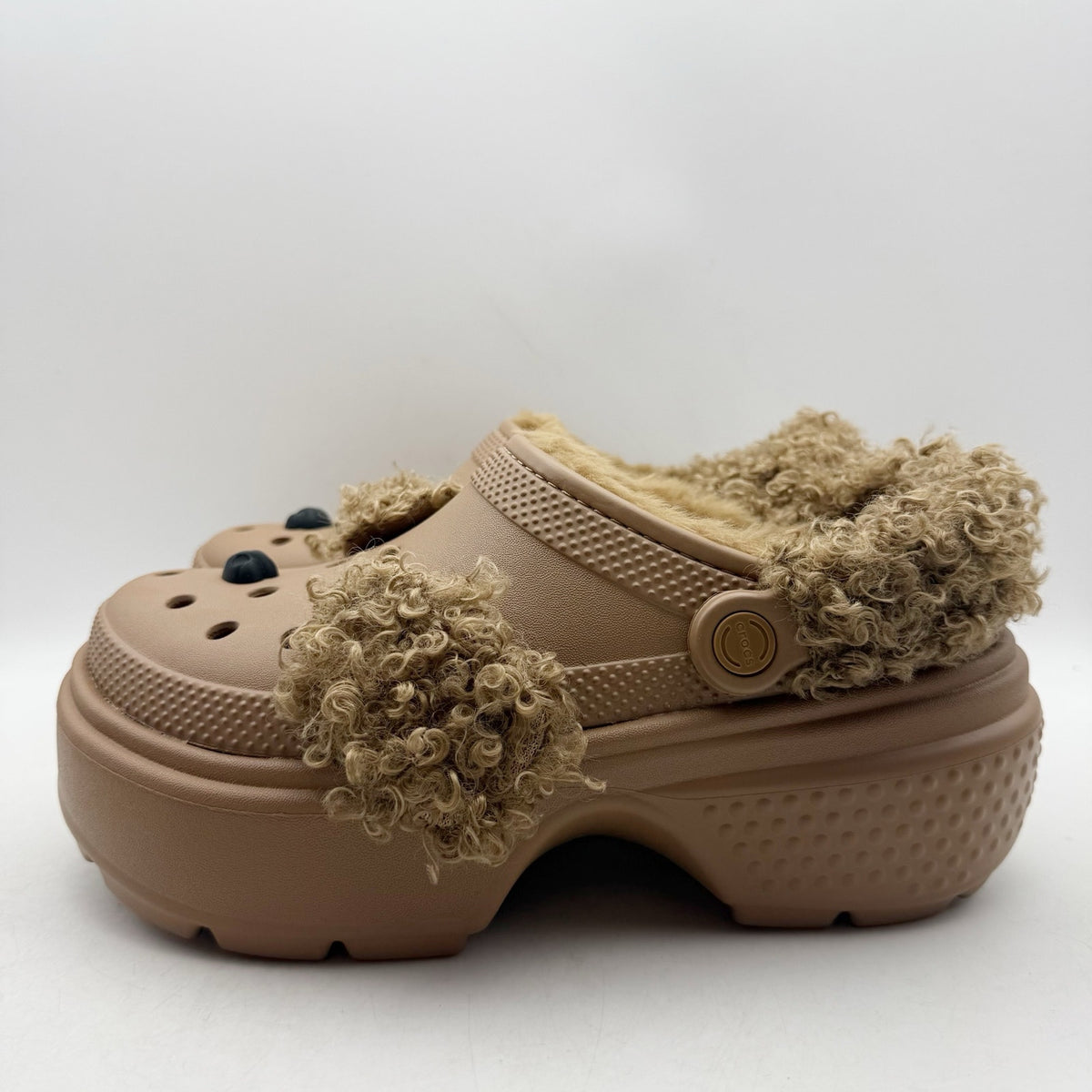 Crocs Platform Chunky Stomp Clogs Womens 8 Mens 6 Brown Sepia Bear NWT