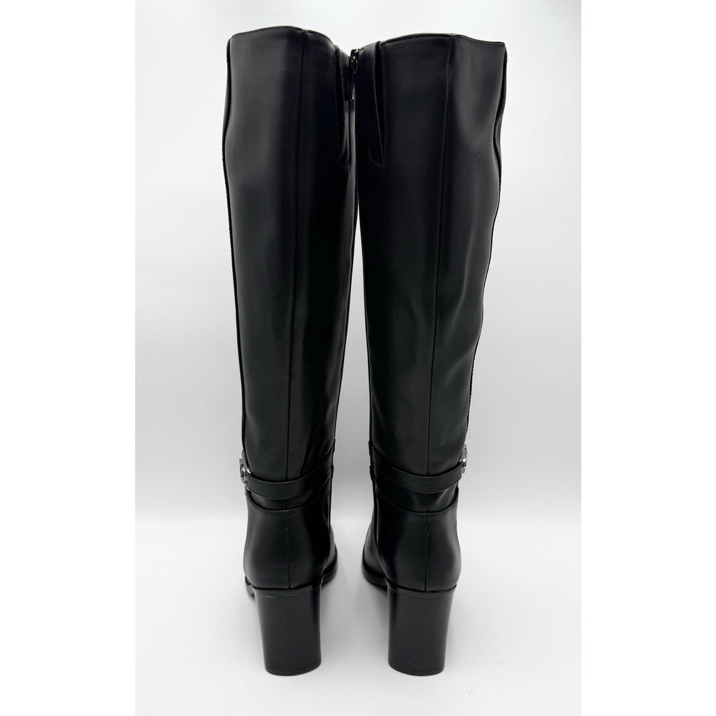 Naturalizer Womens Jane Heeled Knee High Boots Size 8 M Black Faux Leather NIB