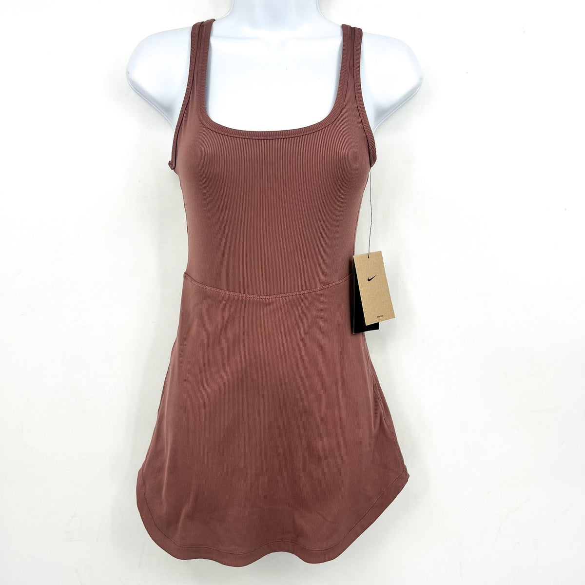 NIKE Women's One Dri-fit Scoop Neck Tank Dress XS Pink Smokey Mauve Skort NWT