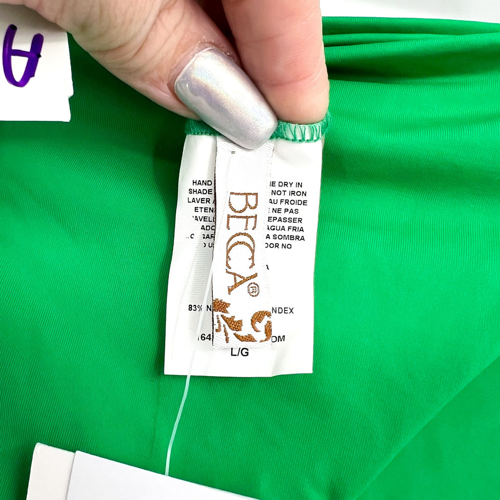 BECCA Women's Ring Hipster Bikini Bottom Large Evergreen Marble Canyon NWT