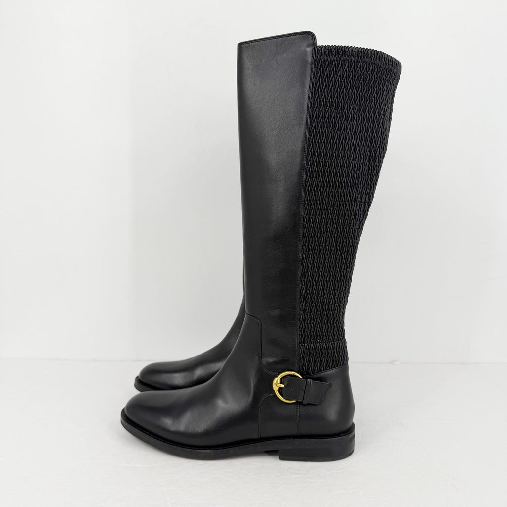 Cole Haan Womens Clover Knee High Boots US 11 M EU 42 Black Leather NIB