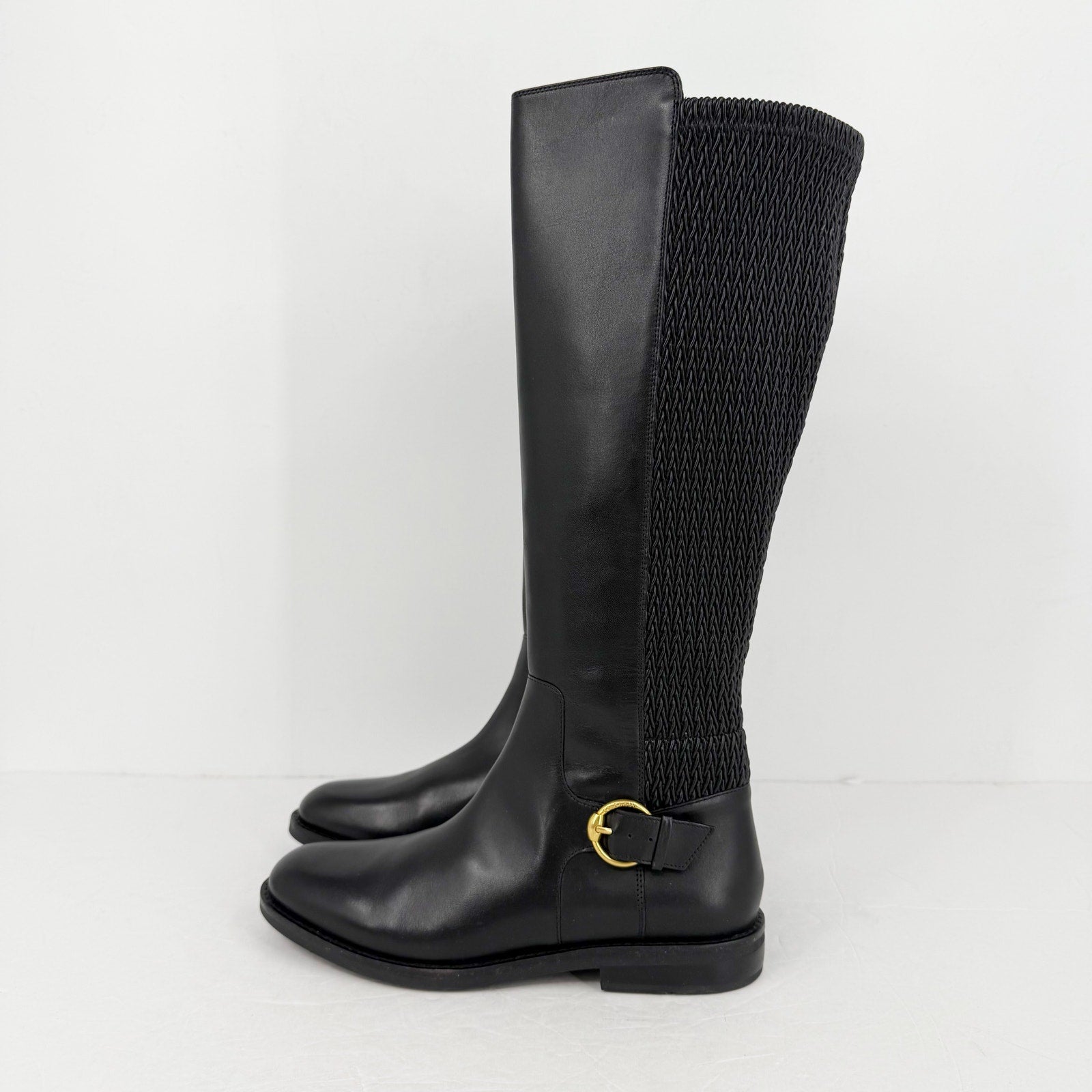 Cole Haan Womens Clover Knee High Boots US 11 M EU 42 Black Leather NIB
