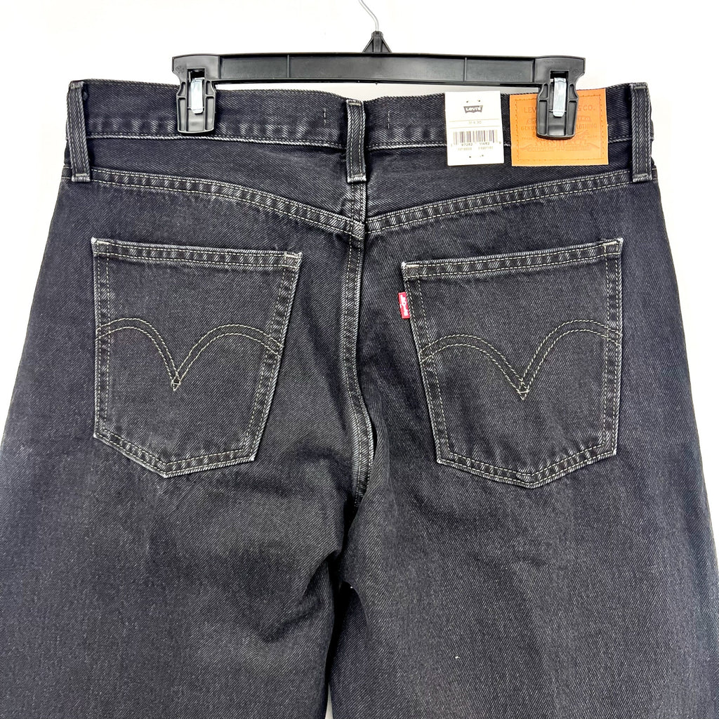 LEVI'S Womens Baggy Dad Jeans 31x30 US 12 Shrink Up Black Mid Rise 797700020 NWT
