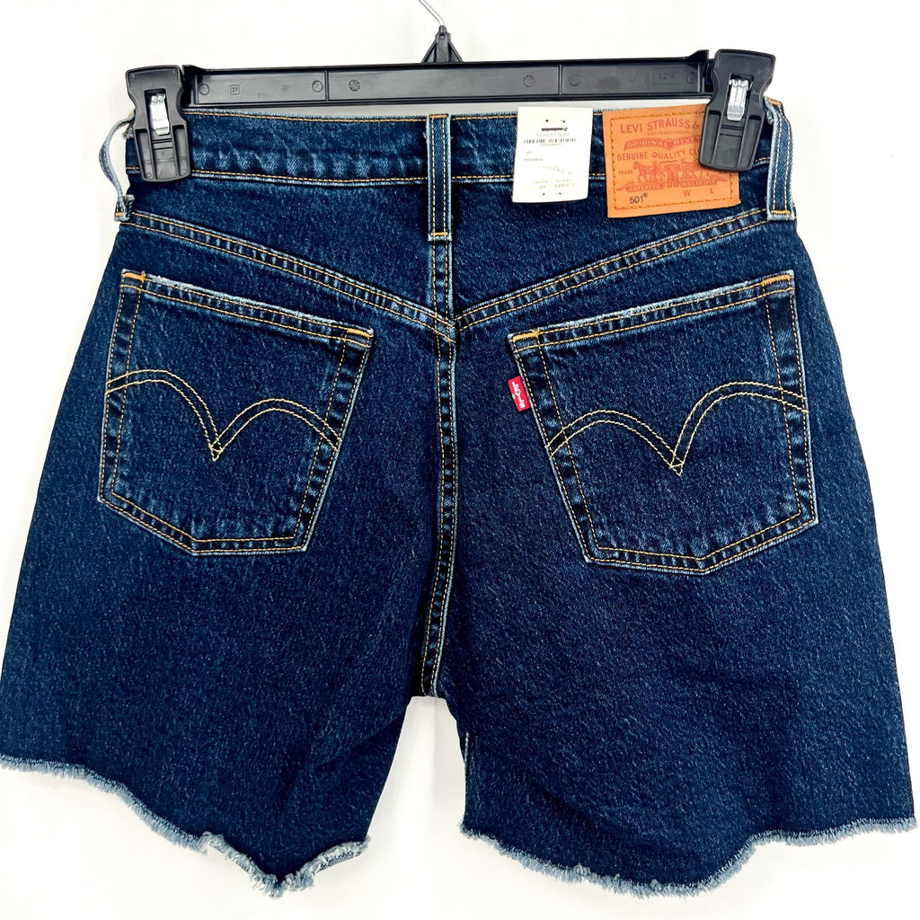LEVIS Womens 501 Mid Thigh Long Jean Shorts Size 26 US 2/4 Blue 858330019 NWT