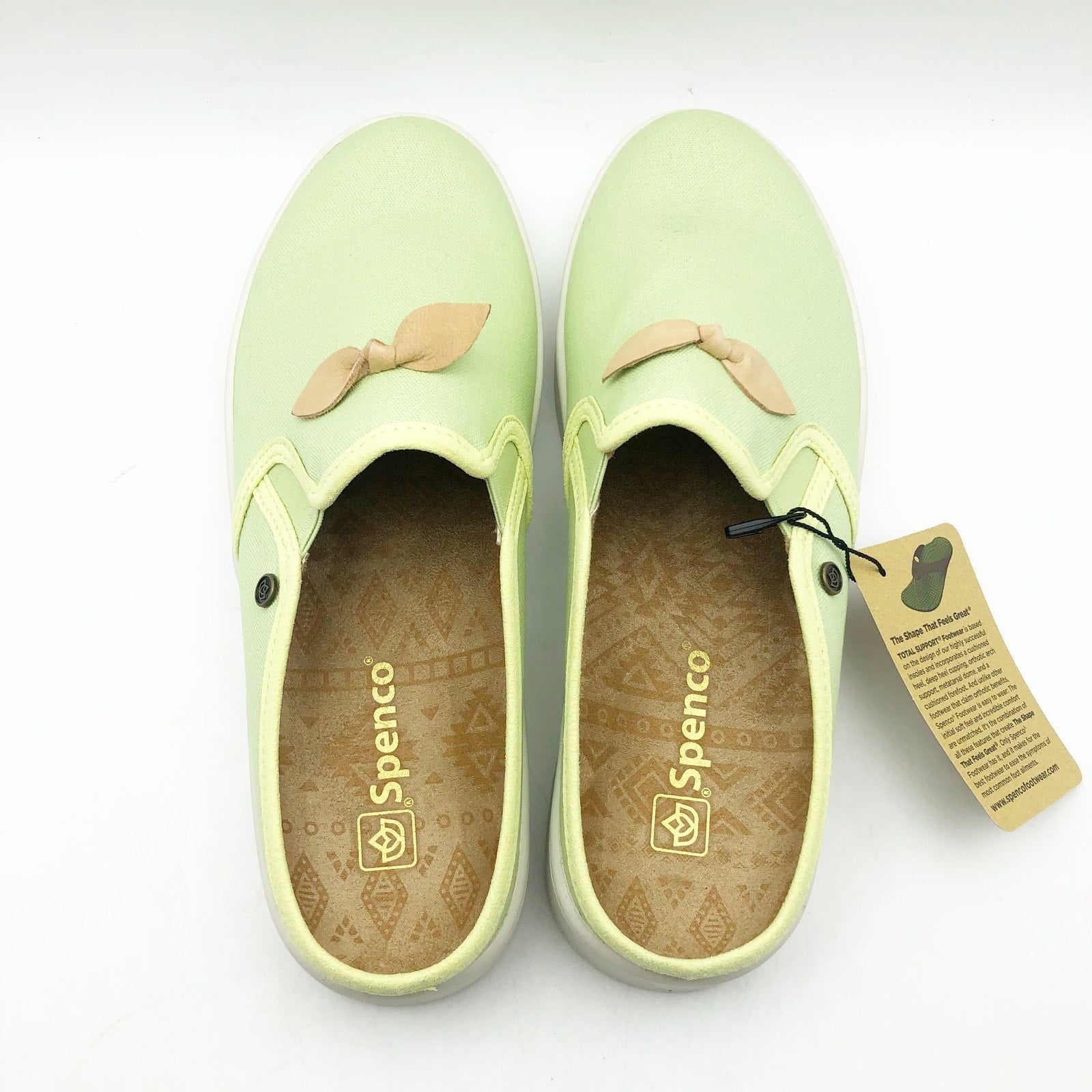 Spenco Womens Audrey Casual Slides Size 7.5 Green Slip On Sneaker Mules NIB