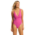 SEAFOLLY COLLECTIVE Cross Back One Piece Size 8 Hot Pink Plunge Neck NWT