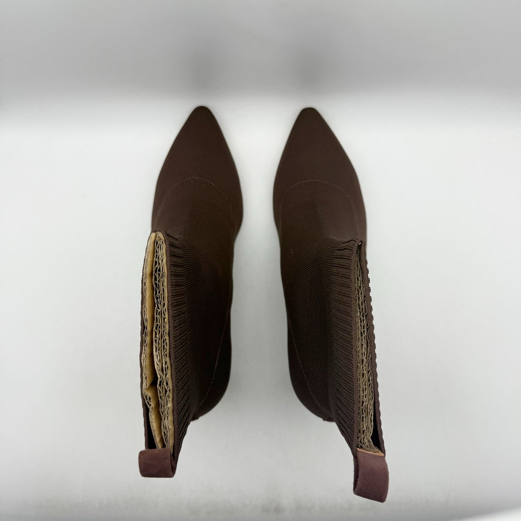 Andre Assous Womens Winter Ankle Boots Size 11 EU 43 Brown Knit NIB