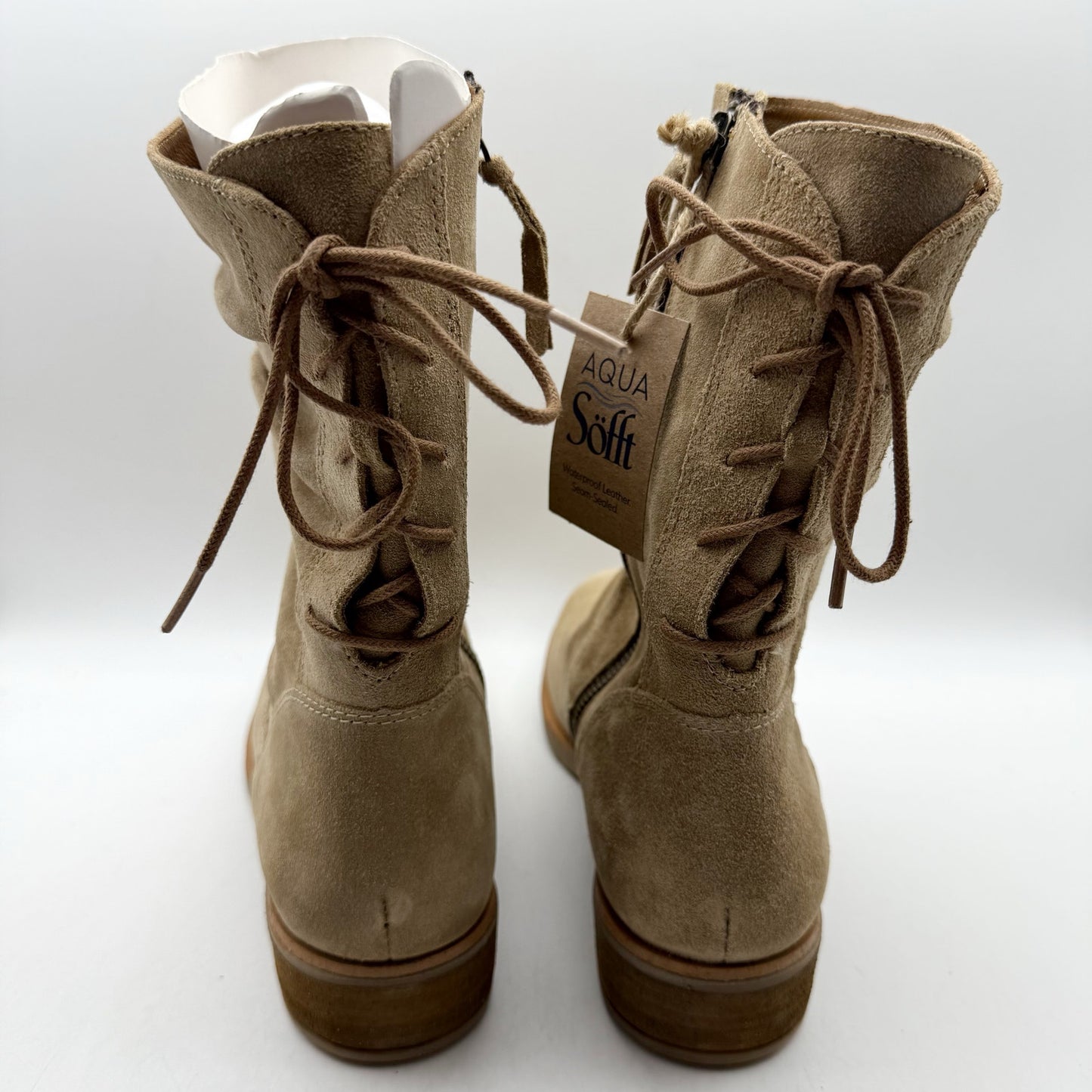 Sofft Womens Sharnell Heel Low Boots US 10 M EU 42 Taupe Suede NIB