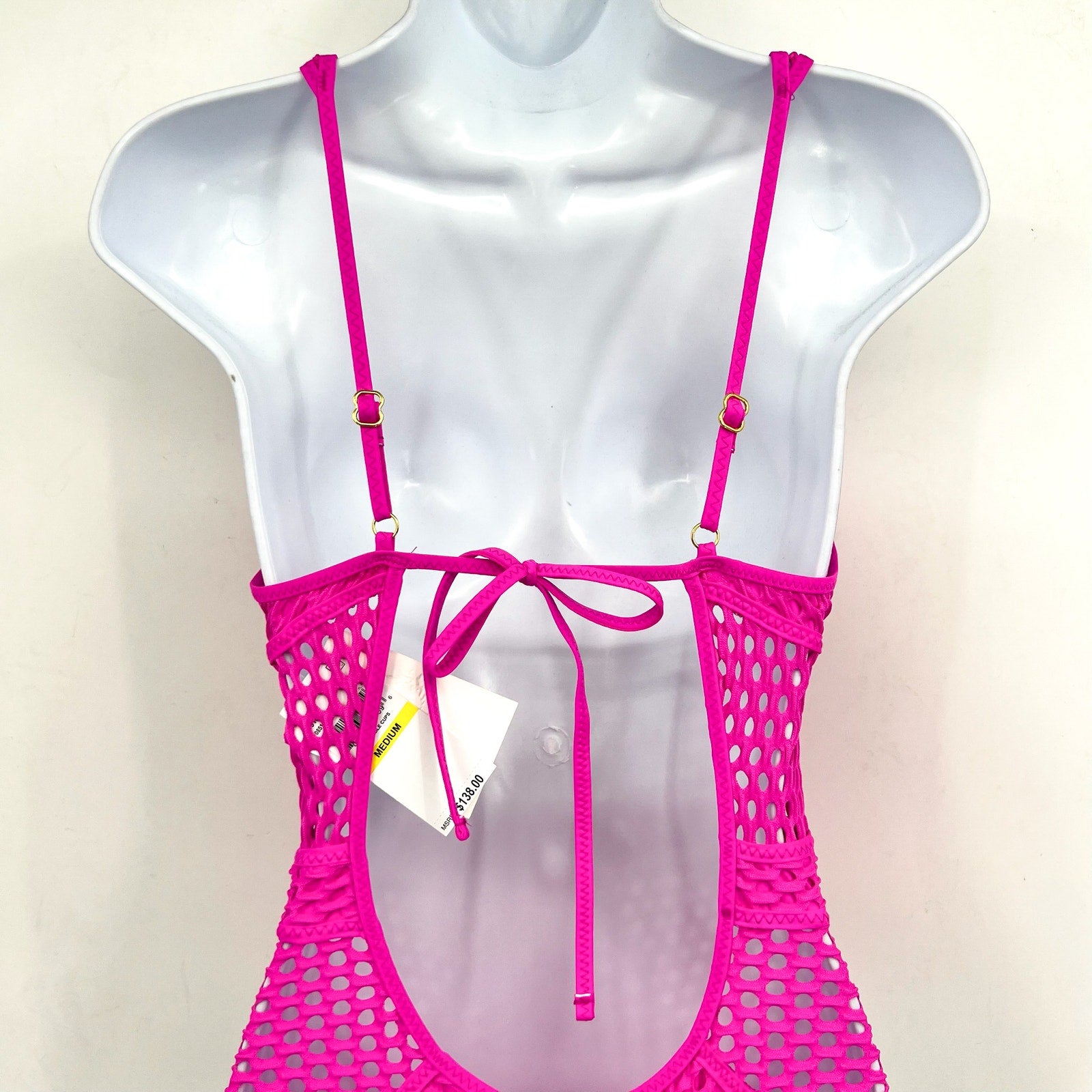 BECCA Women's Castaway Textured One-Piece Swimsuit Small Azalea Pink NWT