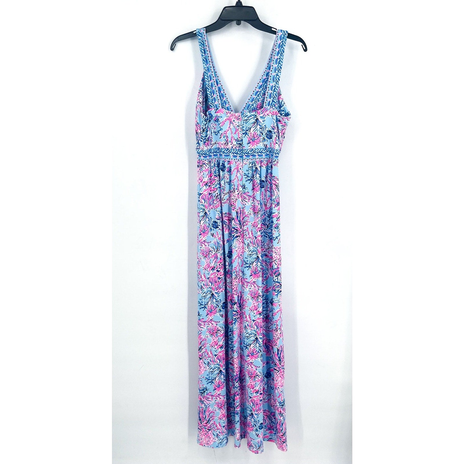 LILLY PULITZER Serena V-Neck Maxi Dress Size 2 Celestial Blue Seek and Sea NWT