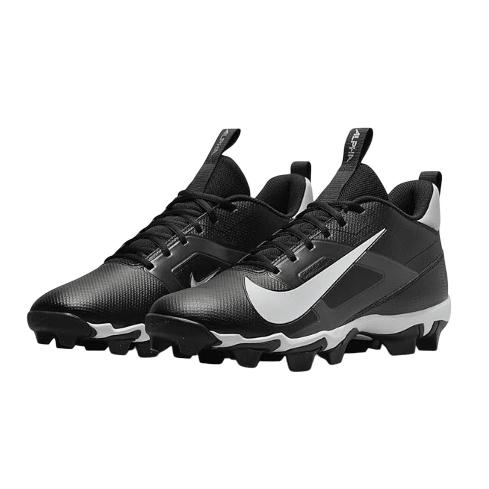 Nike Men's Alpha Menace 4 Shark Football Cleats 12 WIDE Black Grey White NWOB