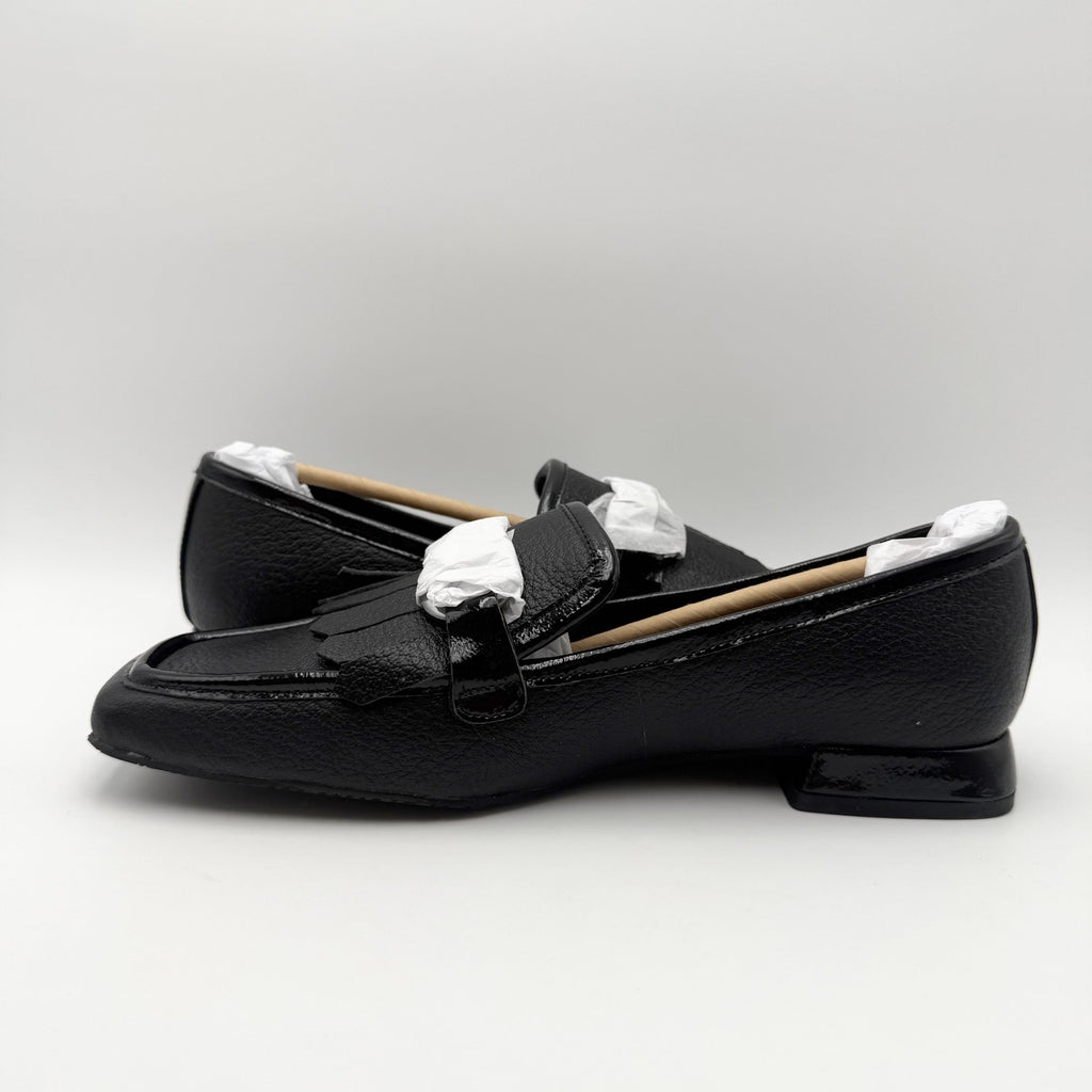 Donald Pliner Womens Saeli Loafers Size 7.5 M Black Nappa Leather Flats NIB
