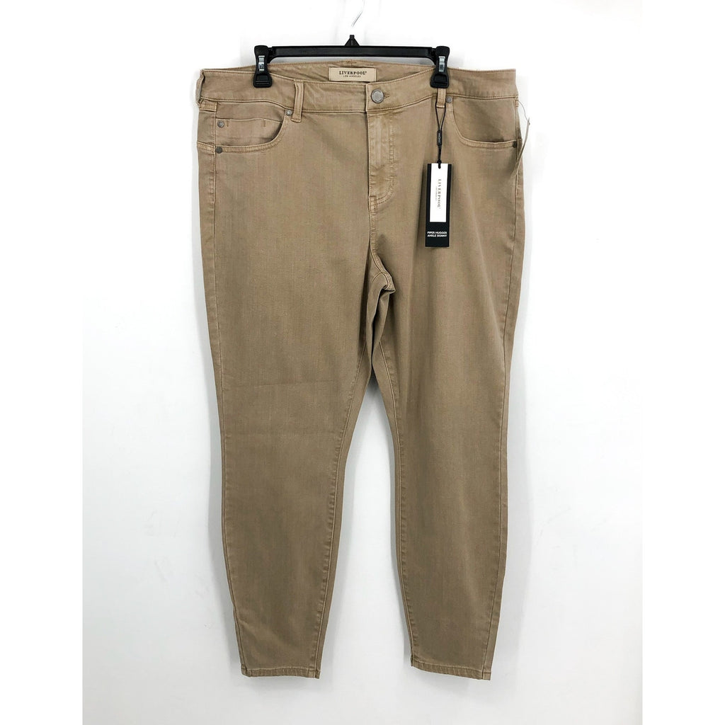 LIVERPOOL Women's Piper Hugger Ankle Skinny Jeans Size 18W Biscuit Tan NWT
