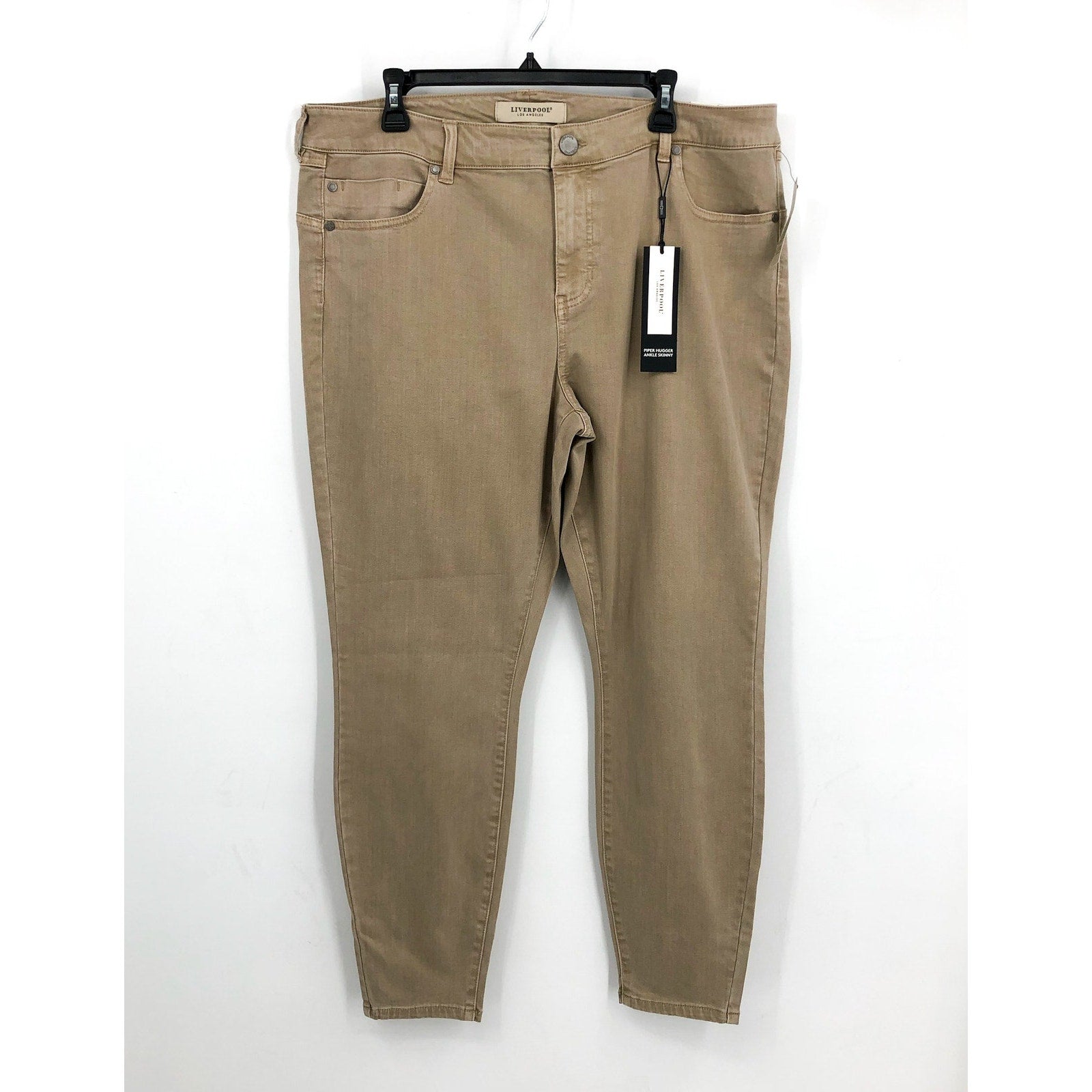 LIVERPOOL Women's Piper Hugger Ankle Skinny Jeans Size 18W Biscuit Tan NWT