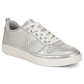Vionic Womens Elise Casual Sneakers US 8.5 EU 39 Silver Leather NIB