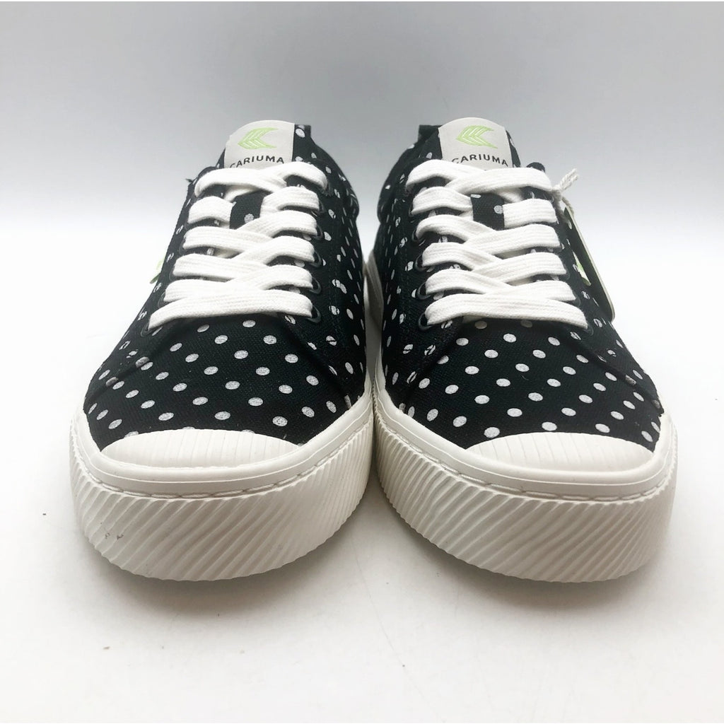 Cariuma Womens OCA Low Sneakers Size 7 Black White Polka Dot Canvas NIB