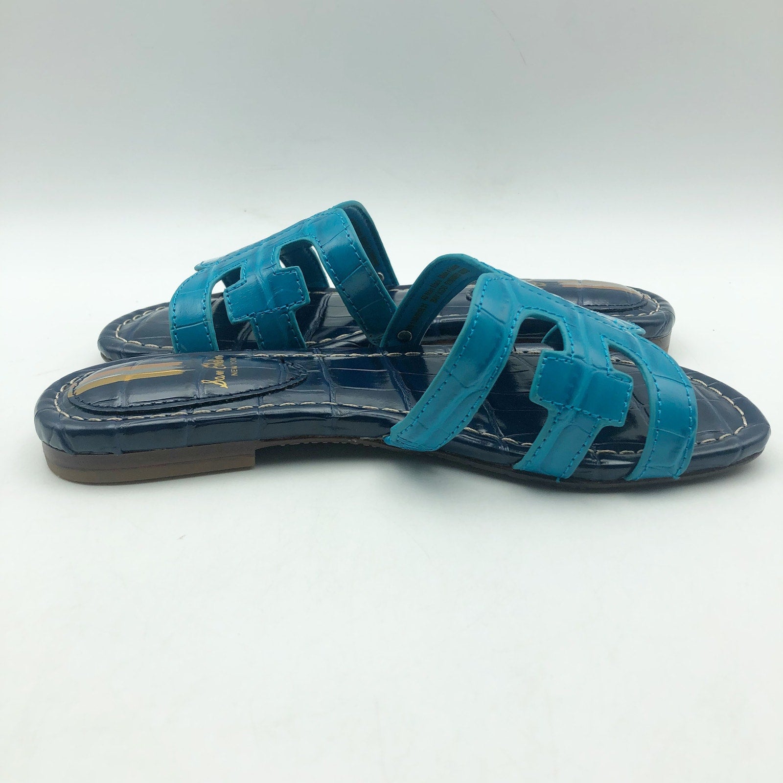 Sam Edelman Girls Bay Slide Sandals US 13 M EU 31 Navy Blue Leather NIB