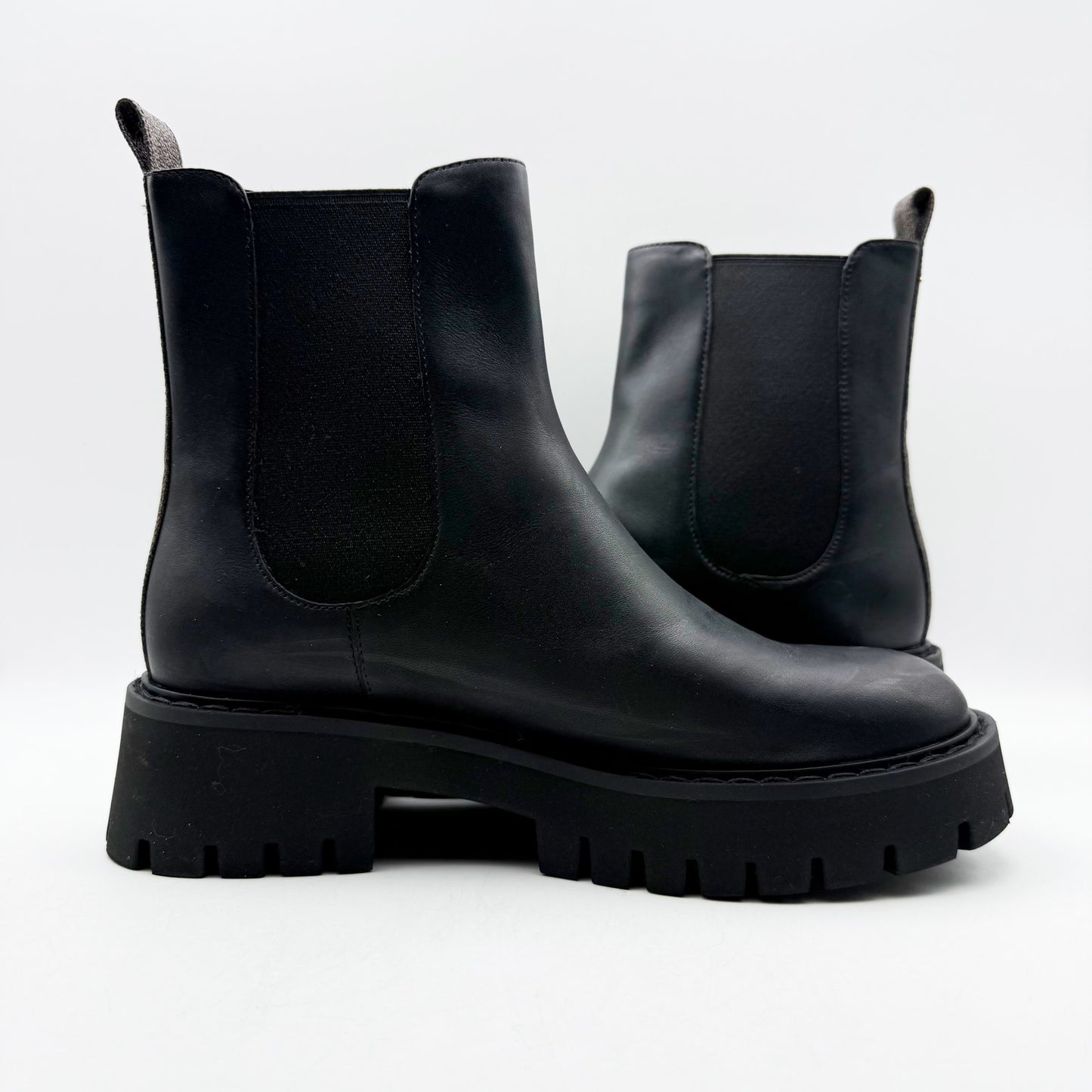 Michael Michael Kors Womens Asher Bootie US 8M Black Brown Leather Lug Ankle NIB