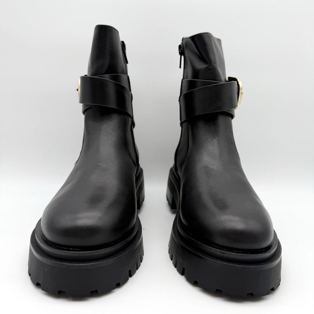 Steve Madden Womens Lonny Ankle Booties US 7.5 EU 38 Black Leather NIB