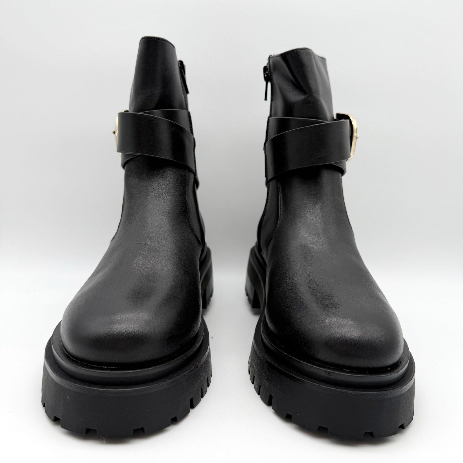 Steve Madden Womens Lonny Ankle Booties US 7.5 EU 38 Black Leather NIB