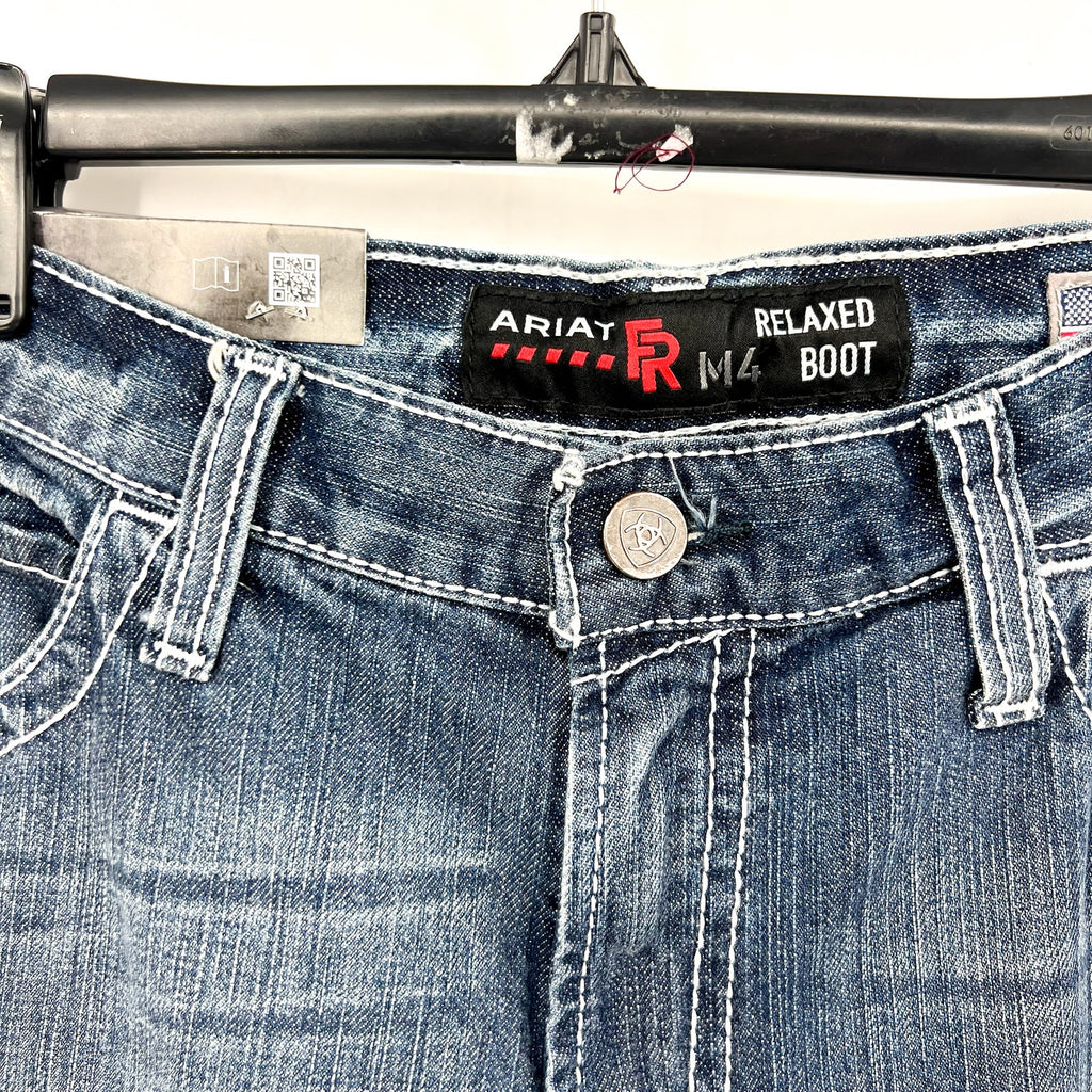 ARIAT Men's FR M4 Relaxed Ridgeline Boot Cut Jeans 34x36 Blue Glacier NWT