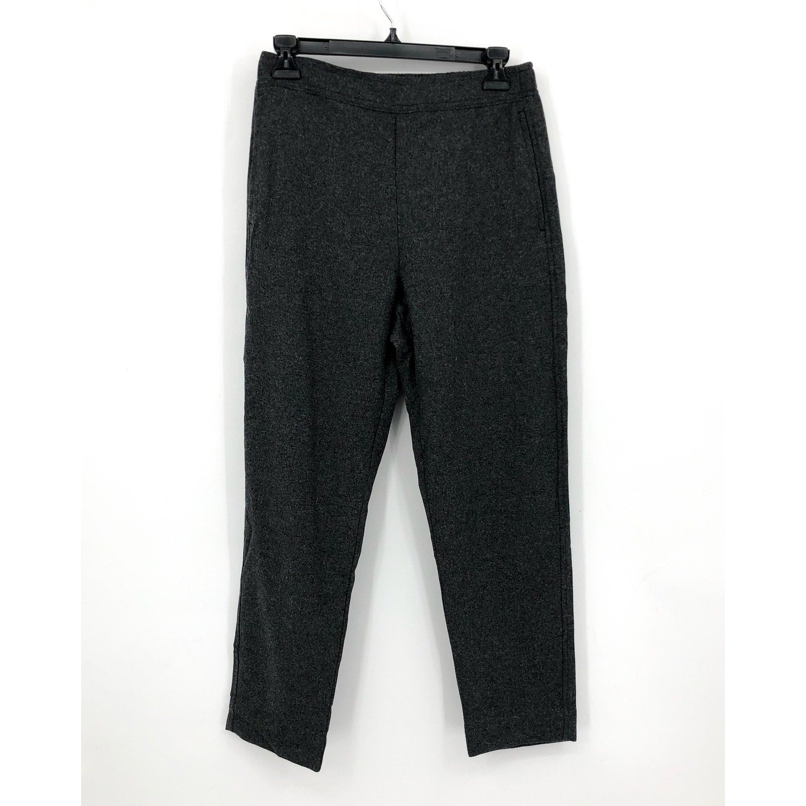 Everlane Womens The Wool Flannel Pull-On Pants Small Grey Heather Charcoal NWT