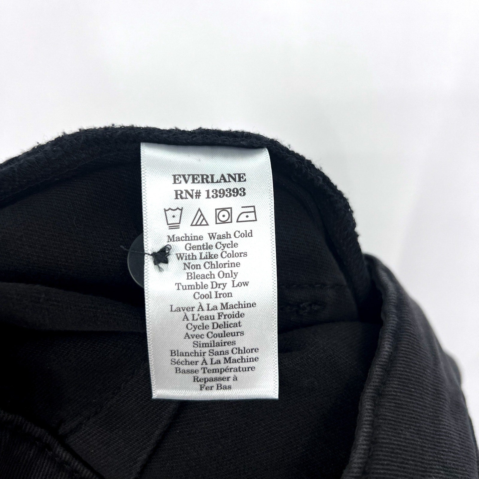 EVERLANE Womens Organic Wide-Leg Crop Pants Size 6 Black Chino Stretch Twill NWT