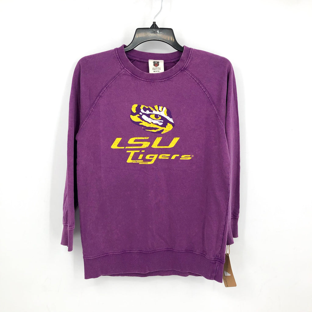 WES & WILLY Girls LSU Tigers Crewneck Sweatshirt Medium Purple Plum NWT BWLST