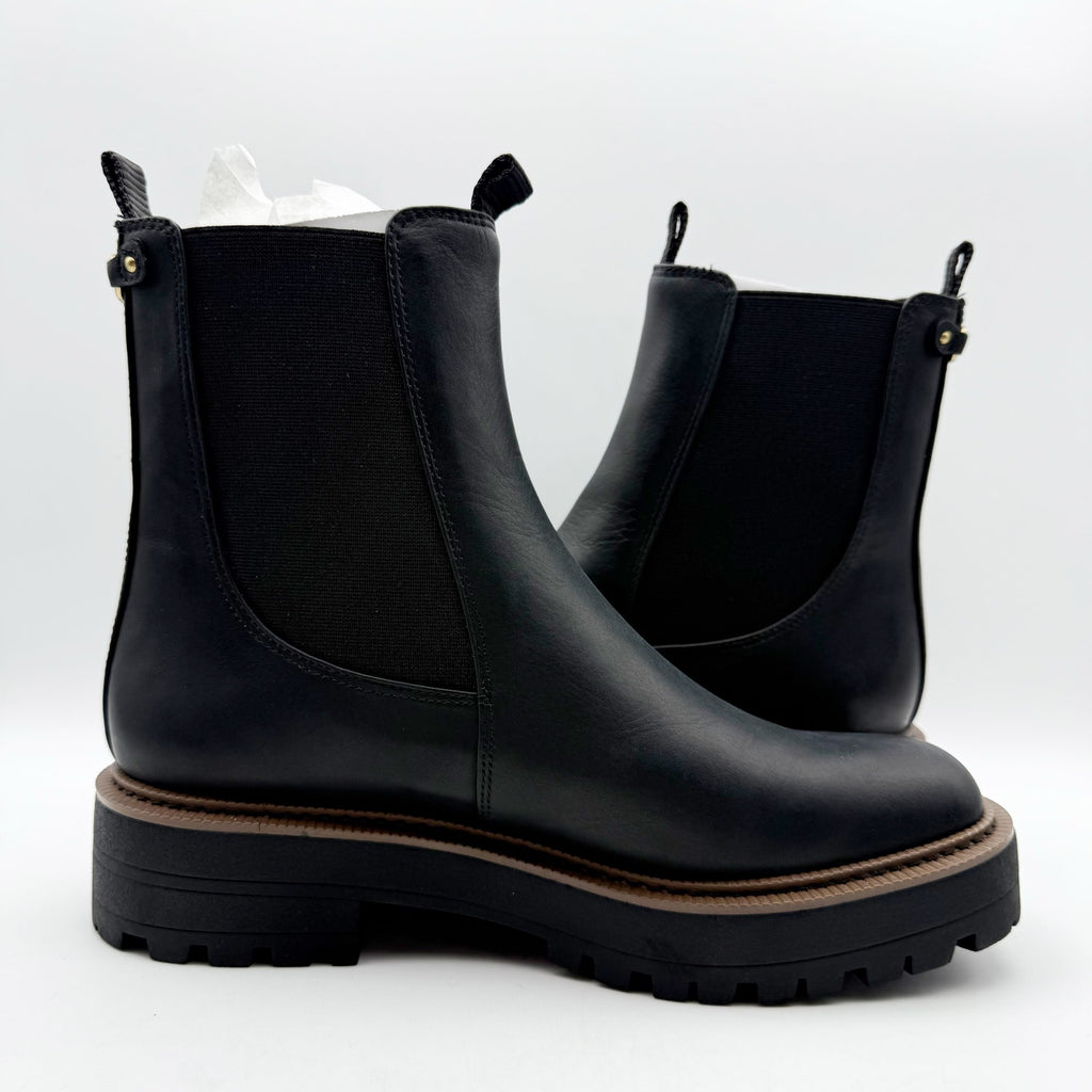 Sam Edelman Women Laguna Ankle Chelsea Boot US 7.5 Black Leather Waterproof NWOB