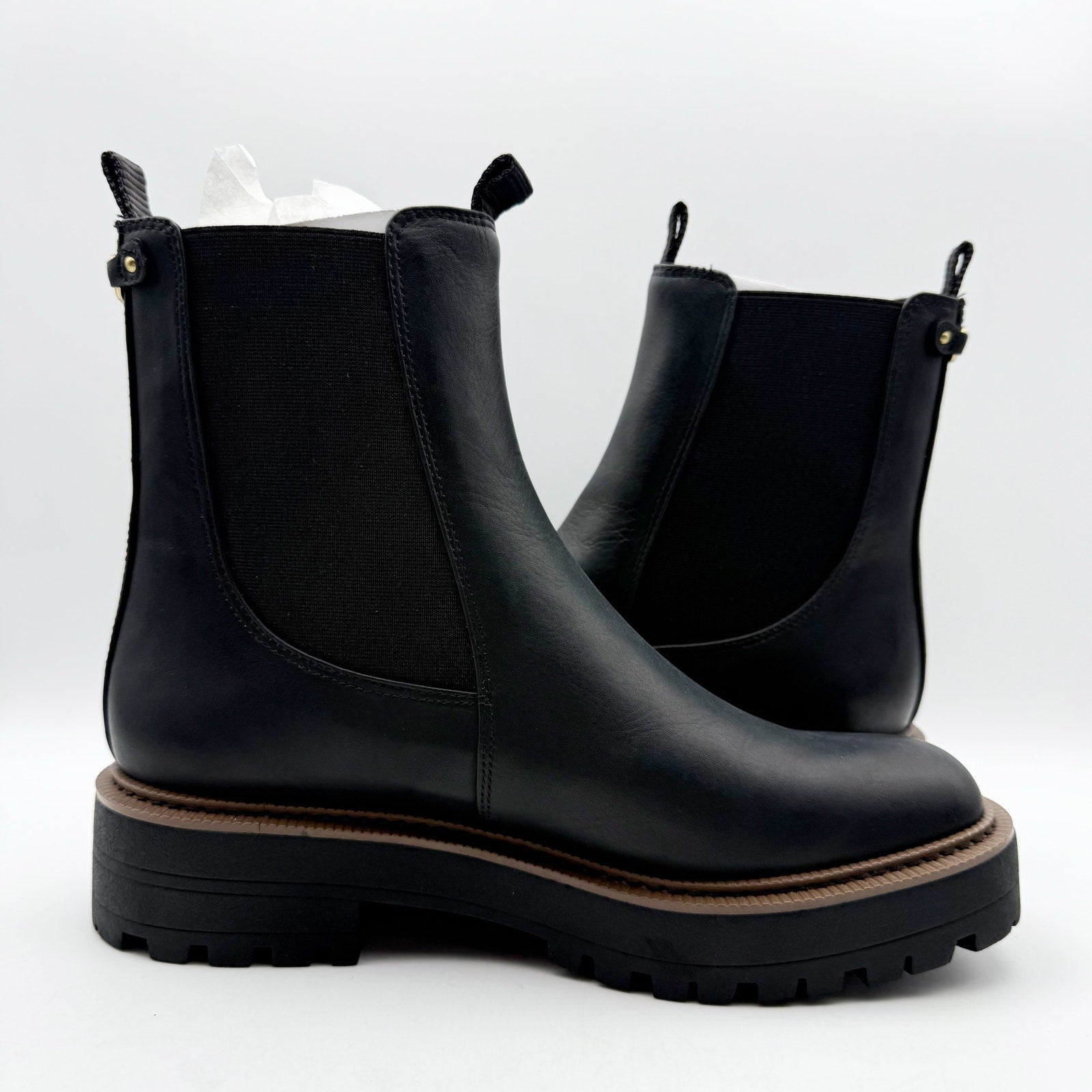 Sam Edelman Women Laguna Ankle Chelsea Boot US 7.5 Black Leather Waterproof NWOB
