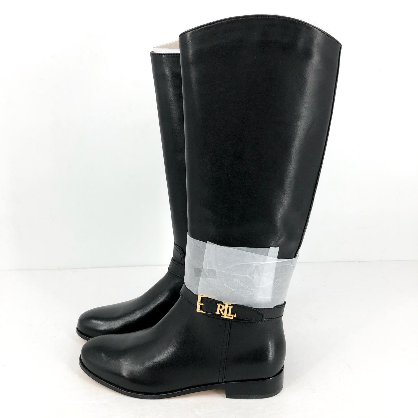 Lauren Ralph Lauren Womens Brooke Knee High Boots US 8.5 M Black Leather NIB