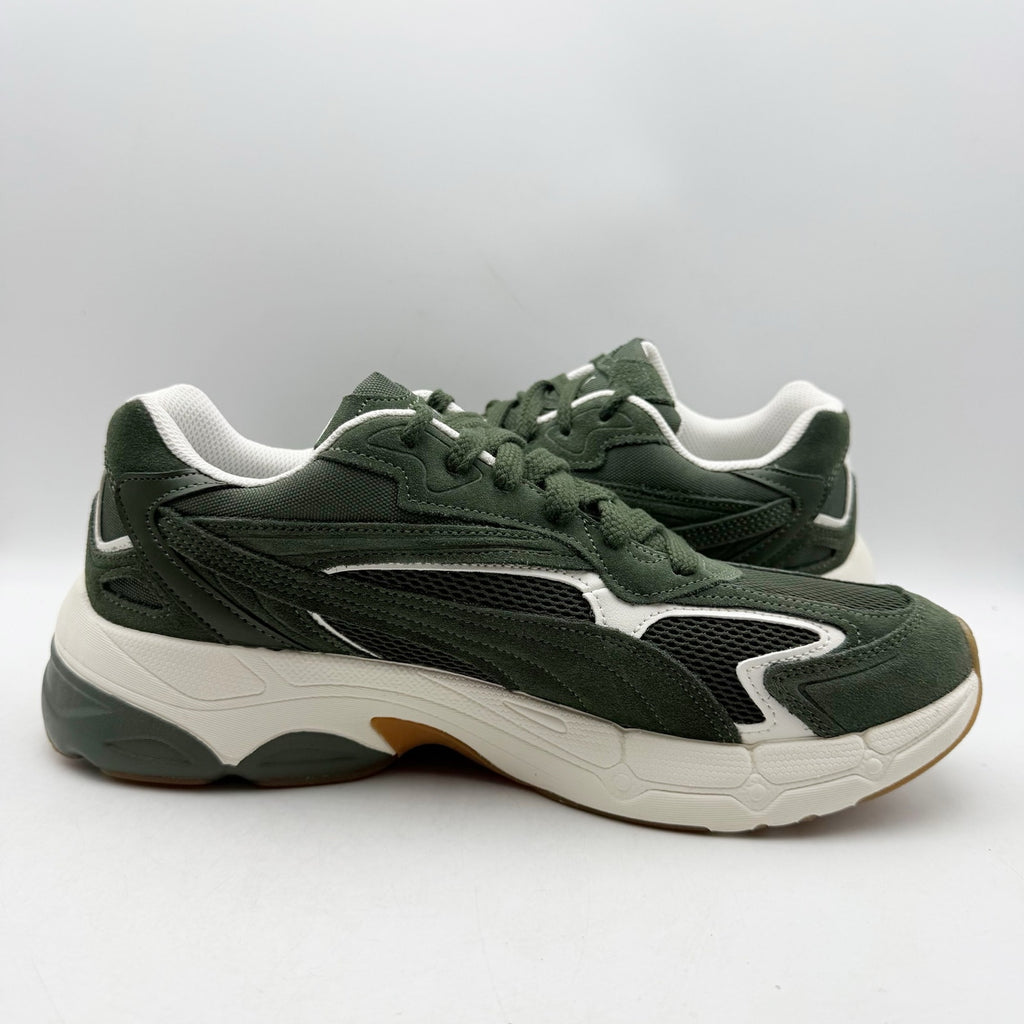 PUMA Mens Teveris Nitro Athletic Shoes US 12 EU 46 Green White Suede Sneaker NIB