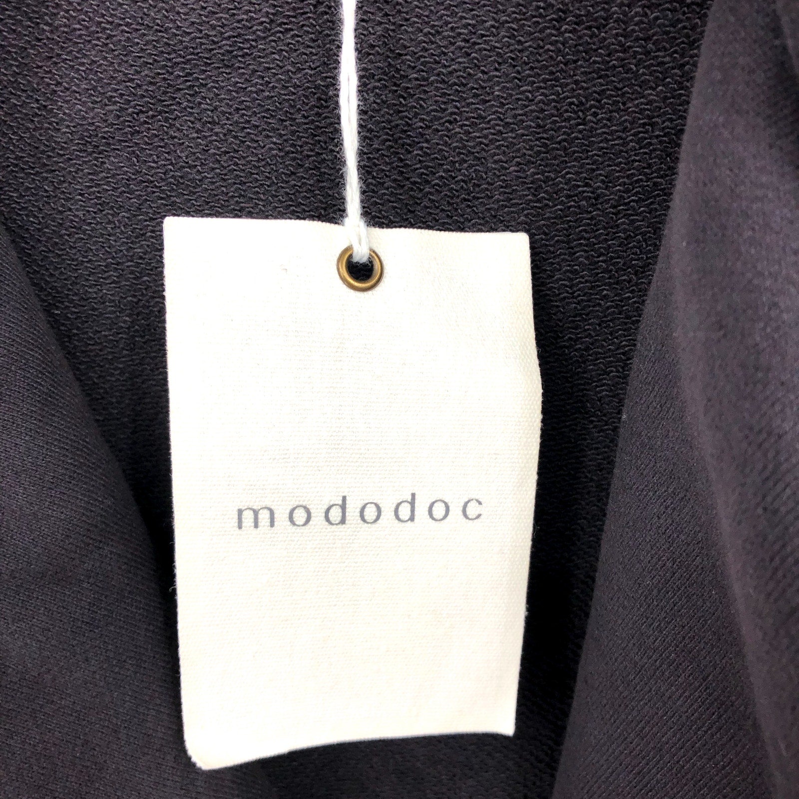MODODOC Women's Draped Open Cardigan Small Medium Grit Gray French Terry NWT